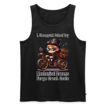 Erster Steampunk Schultag - Männer Premium Bio Tank Top - Schwarz - Vorne - AI Model Male 178 light (178cm)