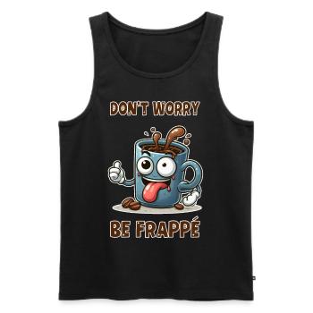 Don't worry - be frappe - Men's Premium Organic Tank Top - black - Front - AI Model Male 178 light (178cm)