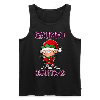 Grumpy Christmas Elf - Männer Premium Bio Tank Top - Schwarz - Vorne - AI Model Male 178 light (178cm)