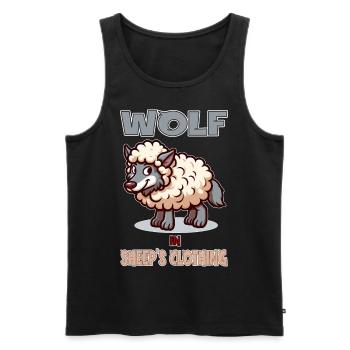 Wolf in Sheep's clothing - Männer Premium Bio Tank Top - Schwarz - Vorne - AI Model Male 178 light (178cm)
