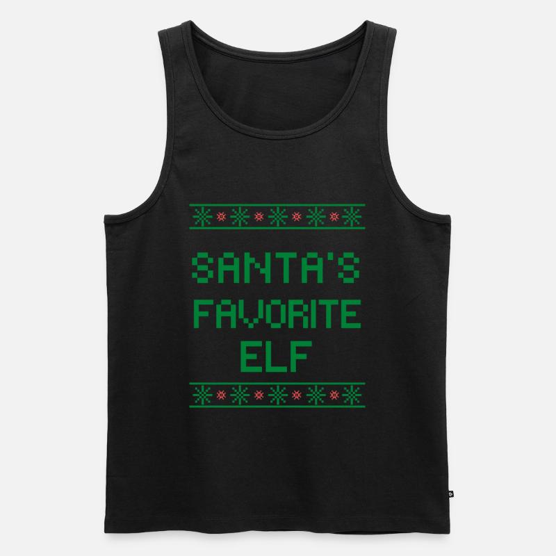Santa's favorite Elf - Männer Premium Bio Tank Top - Schwarz