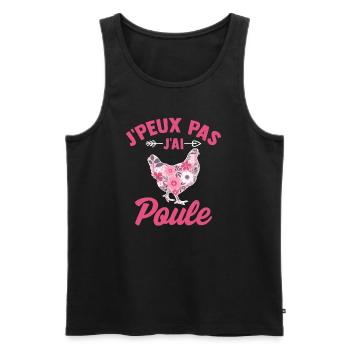J'peux pas j'ai poule - Débardeur bio Premium Homme - noir - Devant - Michal (187cm)