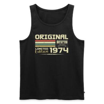 Retro 1974 Geburtstagsgeschenk Jahrgang 1974 Original - Männer Premium Bio Tank Top - Schwarz - Vorne - AI Model Male 178 light (178cm)