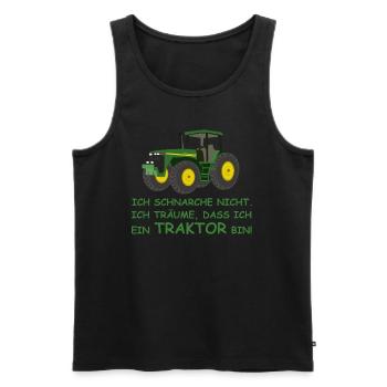 Ich schnarche nicht | Traktor, träumen, Bauernhof - Männer Premium Bio Tank Top - Schwarz - Vorne - AI Model Male 178 light (178cm)