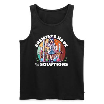 CHEMISTS HAVE ALL THE SOLUTIONS - Men's Premium Organic Tank Top - black - Front - AI Model Male 178 light (178cm)