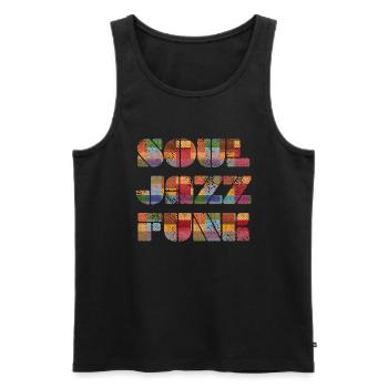Soul Jazz Funk vintage - Débardeur bio Premium Homme - noir - Devant - AI Model Male 178 light (178cm)