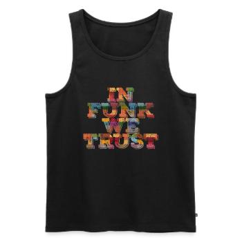 Chez Funk, nous avons confiance - Débardeur bio Premium Homme - noir - Devant - Michal (187cm)
