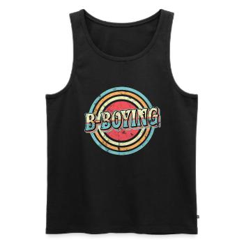 B-Boying Breakdance Retro - Men's Premium Organic Tank Top - black - Front - AI Model Male 178 light (178cm)