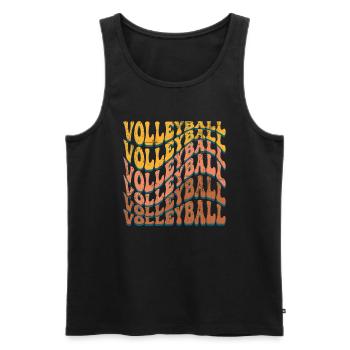 Volleyball Rétro - Débardeur bio Premium Homme - noir - Devant - Michal (187cm)