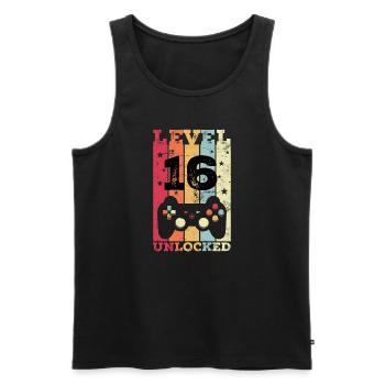 16. Geburtstag 16 Jahre Gamer - Männer Premium Bio Tank Top - Schwarz - Vorne - Michal (187cm)