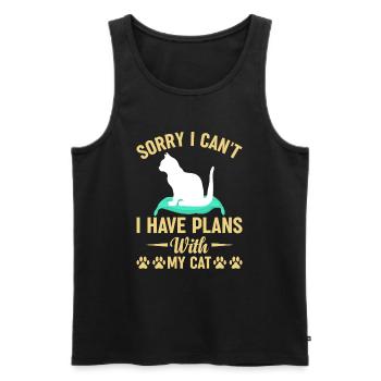 I can't have plans with my cat - Men's Premium Organic Tank Top - black - Front - Michal (187cm)