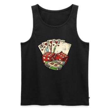 Poker Vintage - Men's Premium Organic Tank Top - black - Front - Michal (187cm)