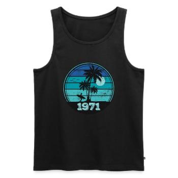 1971 Vintage - Men's Premium Organic Tank Top - black - Front - Michal (187cm)