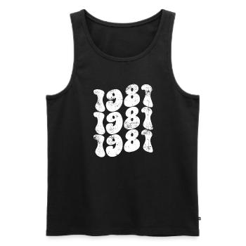 Vintage 1981 - Men's Premium Organic Tank Top - black - Front - AI Model Male 178 light (178cm)