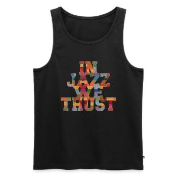 Dans Jazz we Trust - Débardeur bio Premium Homme - noir - Devant - AI Model Male 178 light (178cm)