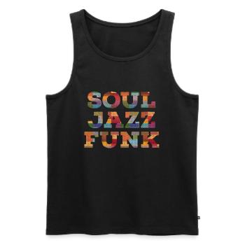 Musique Soul Jazz Funk - Débardeur bio Premium Homme - noir - Devant - AI Model Male 178 light (178cm)