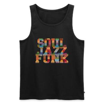 Soul Jazz Funk vintage - Débardeur bio Premium Homme - noir - Devant - AI Model Male 178 light (178cm)