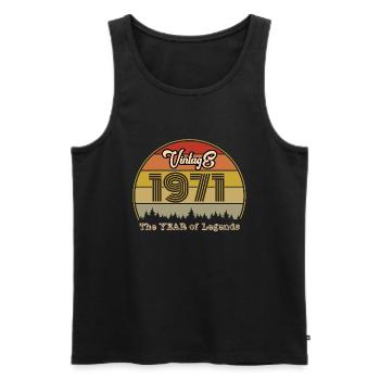 1971 Vintage - Men's Premium Organic Tank Top - black - Front - Michal (187cm)