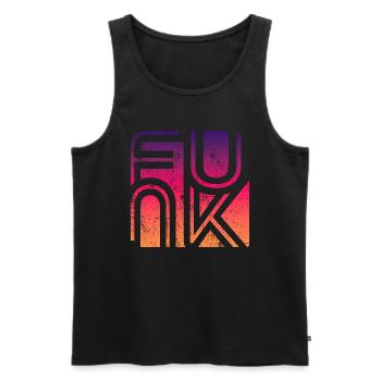 Funk Musik Vintage - Männer Premium Bio Tank Top - Schwarz - Vorne - AI Model Male 178 light (178cm)
