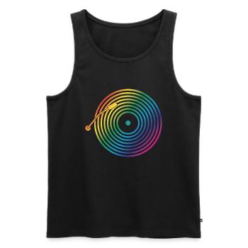 DJ Vinyl Musik - Männer Premium Bio Tank Top - Schwarz - Vorne - Michal (187cm)