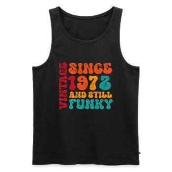 Vintage 1972 - Männer Premium Bio Tank Top - Schwarz - Vorne - Michal (187cm)