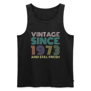 1973 Vintage - Männer Premium Bio Tank Top - Schwarz - Vorne - Michal (187cm)