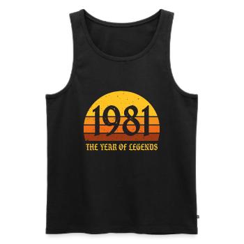 Vintage 1981 - Men's Premium Organic Tank Top - black - Front - AI Model Male 178 light (178cm)