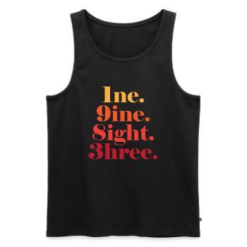 1983 Vintage - Männer Premium Bio Tank Top - Schwarz - Vorne - Michal (187cm)