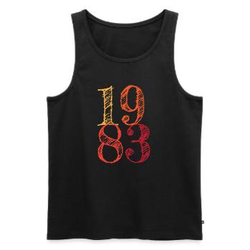 1983 40e anniversaire - Débardeur bio Premium Homme - noir - Devant - Michal (187cm)