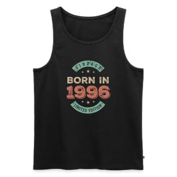 Vintage 1996 - Männer Premium Bio Tank Top - Schwarz - Vorne - Michal (187cm)
