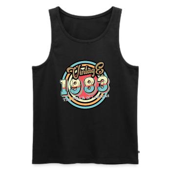 1983 Birthday - Men's Premium Organic Tank Top - black - Front - Michal (187cm)