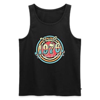 Vintage 1976 - Männer Premium Bio Tank Top - Schwarz - Vorne - Michal (187cm)