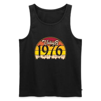 Vintage 1976 - Männer Premium Bio Tank Top - Schwarz - Vorne - Michal (187cm)