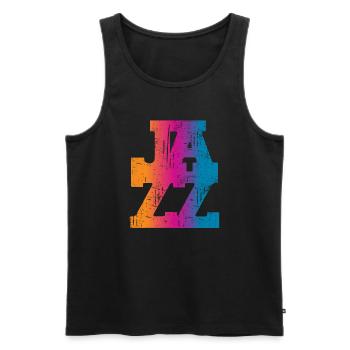 Musique de jazz - Débardeur bio Premium Homme - noir - Devant - Michal (187cm)
