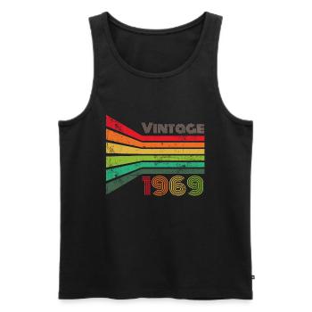 Vintage 1969 - Männer Premium Bio Tank Top - Schwarz - Vorne - Michal (187cm)