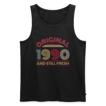 1990 Vintage - Männer Premium Bio Tank Top - Schwarz - Vorne - Michal (187cm)
