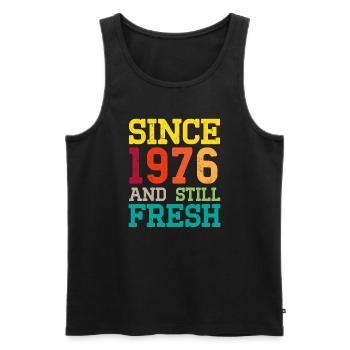 1976 Vintage - Männer Premium Bio Tank Top - Schwarz - Vorne - Michal (187cm)