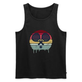 Pádel Vintage - Männer Premium Bio Tank Top - Schwarz - Vorne - AI Model Male 178 light (178cm)