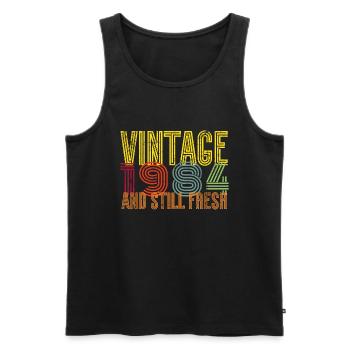 1984 Vintage - Männer Premium Bio Tank Top - Schwarz - Vorne - Michal (187cm)