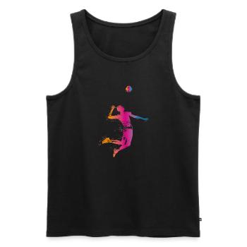 Joueur de volley-ball - Débardeur bio Premium Homme - noir - Devant - Michal (187cm)