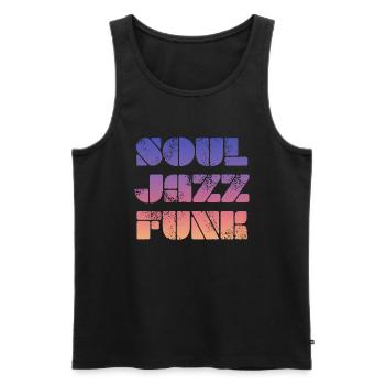 Soul, Jazz, Funk - Débardeur bio Premium Homme - noir - Devant - AI Model Male 178 light (178cm)