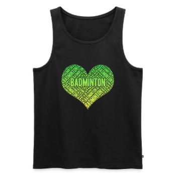Badminton - Men's Premium Organic Tank Top - black - Front - AI Model Male 178 light (178cm)