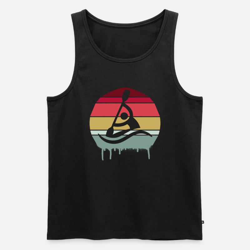 Rowing Retro - Männer Premium Bio Tank Top - Schwarz
