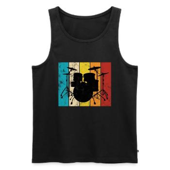 Drummer Schlagzeuger Schlagzeug Geschenk - Männer Premium Bio Tank Top - Schwarz - Vorne - Michal (187cm)