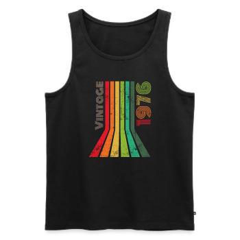 Vintage 1976 - Männer Premium Bio Tank Top - Schwarz - Vorne - Michal (187cm)