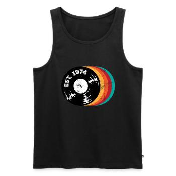 Vintage 1974 - Männer Premium Bio Tank Top - Schwarz - Vorne - Michal (187cm)