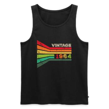 Vintage 1964 - Men's Premium Organic Tank Top - black - Front - Michal (187cm)