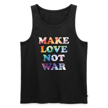Make Peace not War - Männer Premium Bio Tank Top - Schwarz - Vorne - AI Model Male 178 light (178cm)