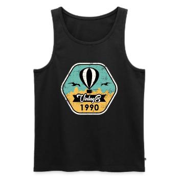 1990 Vintage - Männer Premium Bio Tank Top - Schwarz - Vorne - Michal (187cm)