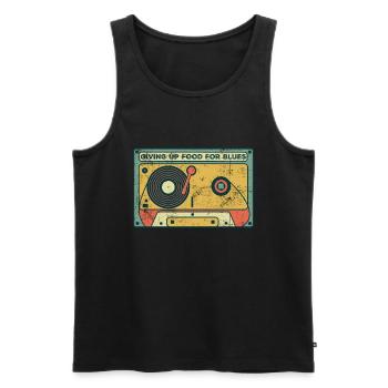 Giving up food for Blues - Männer Premium Bio Tank Top - Schwarz - Vorne - Michal (187cm)